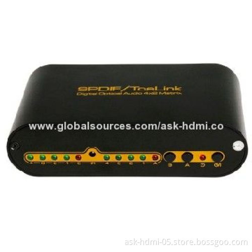 Digital Audio True Matrix, SPDIF/TosLink, Supports Signal Retiming and Power-off Memory